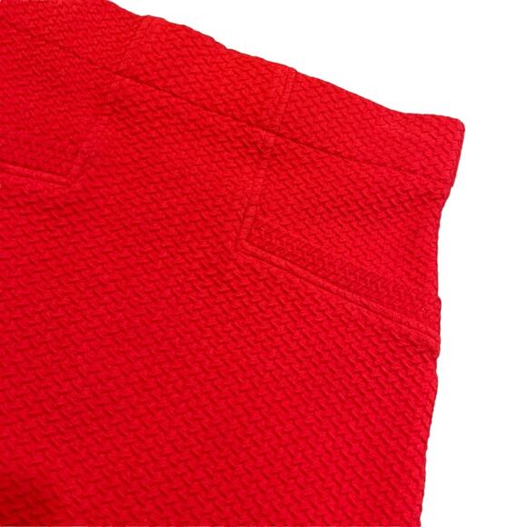 Ganni Womens red textured high waist pencil skirt, thick jersey, size small - Picture 3 of 6